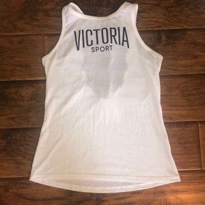 White Victoria's Secret Sport open back thank top